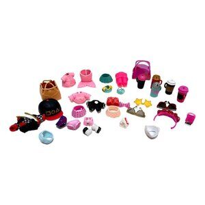 OMG LOL Doll Fashion Accessories 30 pieces Glasses Cups Purses Clothing